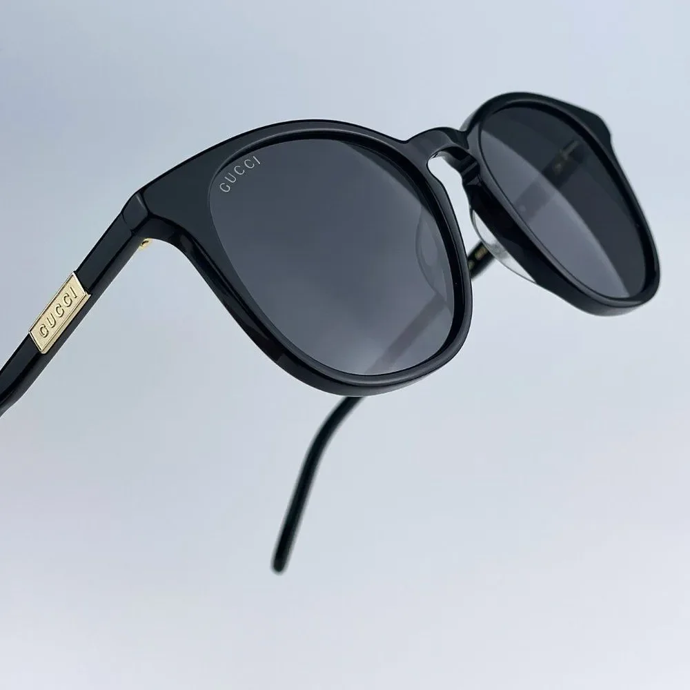 Gucci GG1157S 001 BRAND NEW Sunglasses Black Grey Round Unisex